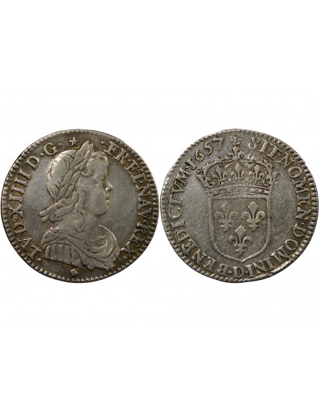 Louis XIV 01-déc ecu Argent 1657 D Lyon