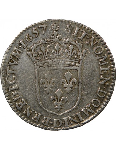 Louis XIV 01-déc ecu Argent 1657 D Lyon