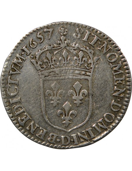 Louis XIV 01-déc ecu Argent 1657 D Lyon