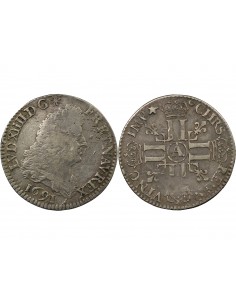 LOUIS XIV﻿ - 1/4 ECU ARGENT AUX HUIT L 1691 A PARIS - Réformation 2
