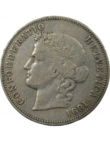SUISSE - 5 FRANCS ARGENT 1891 BERNE