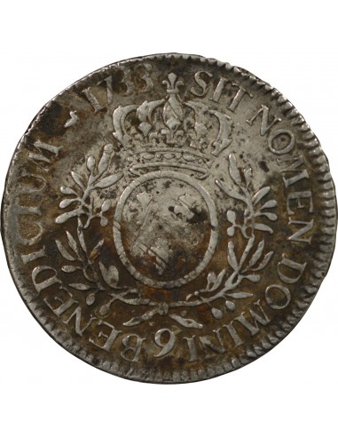 LOUIS XV - ECU AUX BRANCHES D'OLIVIER 1733 9 RENNES