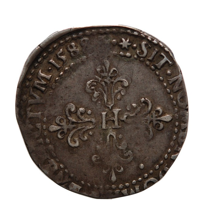 HENRI III - 1/2 FRANC ARGENT 1588 I LIMOGES