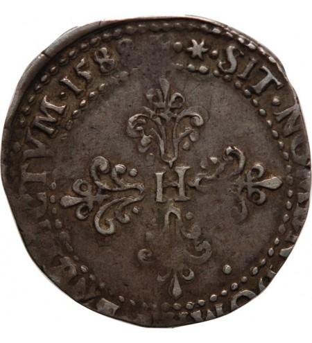 HENRI III - 1/2 FRANC ARGENT 1588 I LIMOGES