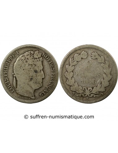 LOUIS PHILIPPE﻿ - 2 FRANCS ARGENT 1840 B ROUEN