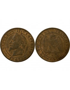 Napoléon III 1 centime Bronze 1862 A Paris 2