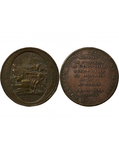 5 sols Cuivre 1792 Birmingham