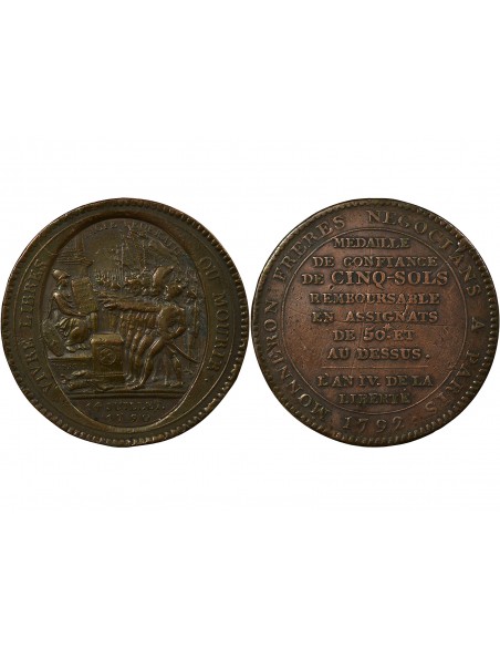 5 sols Cuivre 1792 Birmingham