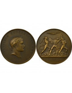 NAPOLEON I, BATAILLE DE LA MOSKOWA, 1812 - MÉDAILLE BRONZE REFRAPPE 2