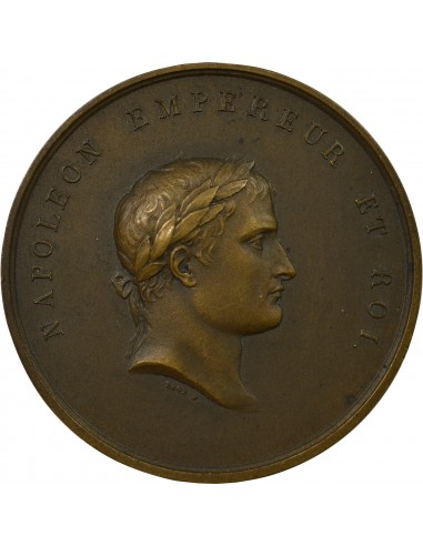NAPOLEON I, BATAILLE DE LA MOSKOWA, 1812 - MÉDAILLE BRONZE REFRAPPE