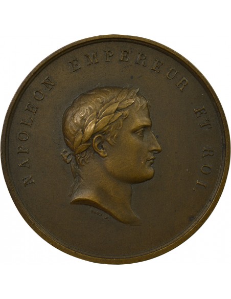 NAPOLEON I, BATAILLE DE LA MOSKOWA, 1812 - MÉDAILLE BRONZE REFRAPPE