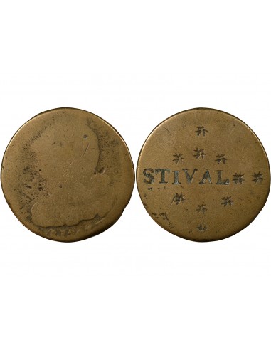 LOUIS XVI, CONSTITUTION - 2 SOLS AU FAISCEAU 1793 BB STRASBOURG