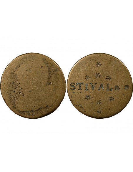 LOUIS XVI, CONSTITUTION - 2 SOLS AU FAISCEAU 1793 BB STRASBOURG