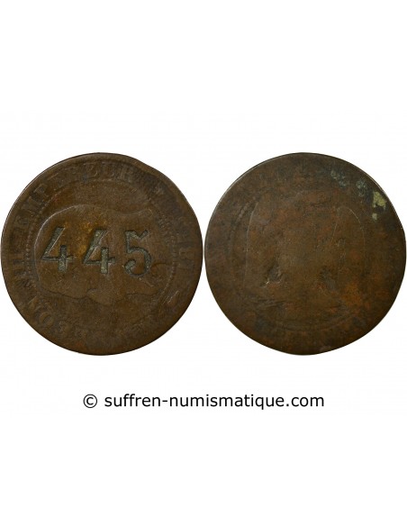 Napoléon III 1 jeton Bronze 1855