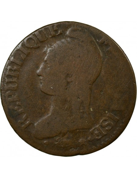 5 centimes Cuivre L'AN 8 BB Strasbourg