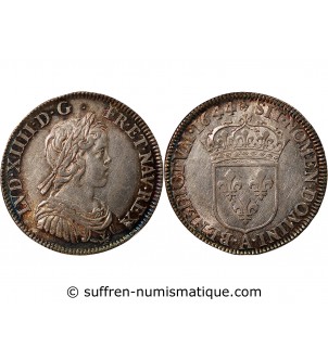 Louis XIV 01-avr ecu Argent 1644 A Paris