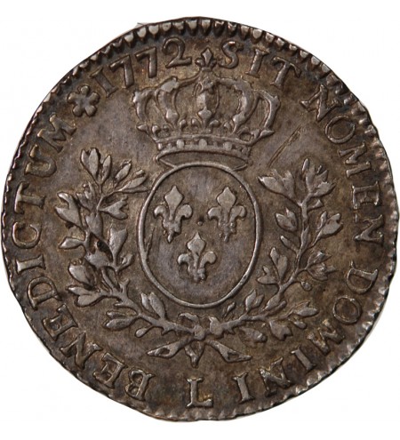 Louis XV 01-mai ecu Argent 1772 L Bayonne