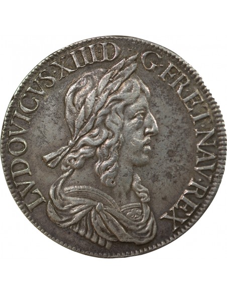 LOUIS XIII﻿ - ECU ARGENT 2nd poinçon Warin 1643 A PARIS LOUVRE