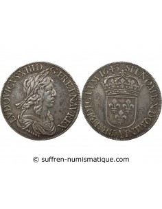 LOUIS XIII﻿ - ECU ARGENT 2nd poinçon Warin 1643 A PARIS LOUVRE