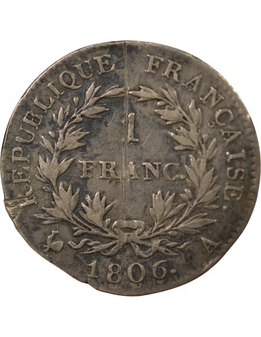 REPUBLIQUE, NAPOLEON Ier - FRANCS ARGENT, CALENDRIER GREGORIEN - 1806 A PARIS
