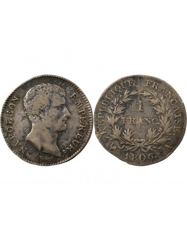 REPUBLIQUE, NAPOLEON Ier - FRANCS ARGENT, CALENDRIER GREGORIEN - 1806 A PARIS