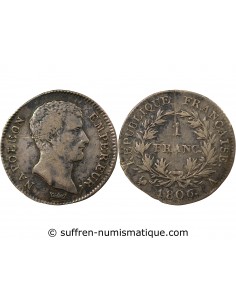 REPUBLIQUE, NAPOLEON Ier - FRANCS ARGENT, CALENDRIER GREGORIEN - 1806 A PARIS