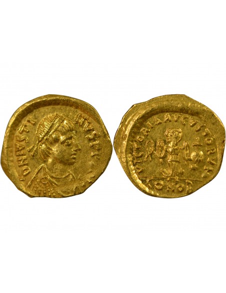 JUSTIN Ier - TREMISIS OR 518 / 527 CONSTANTINOPLE