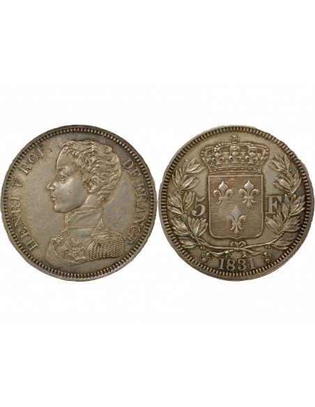 HENRI V - 5 FRANCS ARGENT 1831