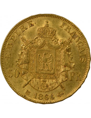NAPOLEON III ﻿- 50 FRANCS OR 1866 BB STRASBOURG
