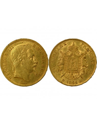 NAPOLEON III ﻿- 50 FRANCS OR 1866 BB STRASBOURG