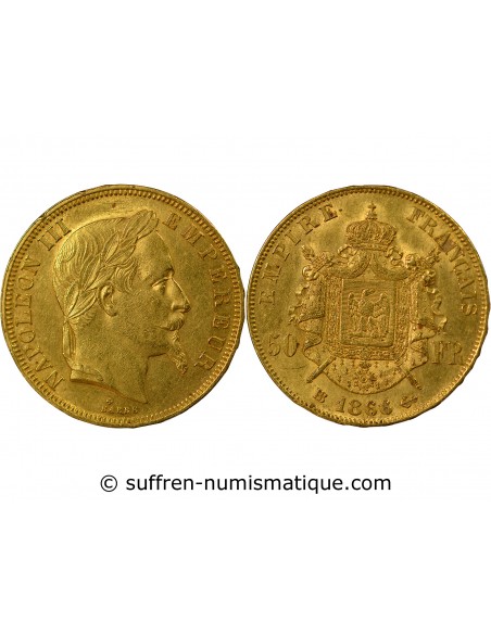 NAPOLEON III ﻿- 50 FRANCS OR 1866 BB STRASBOURG