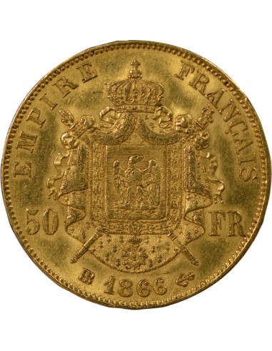 NAPOLEON III ﻿- 50 FRANCS OR 1866 BB STRASBOURG