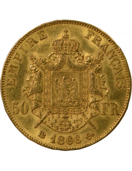 NAPOLEON III ﻿- 50 FRANCS OR 1866 BB STRASBOURG