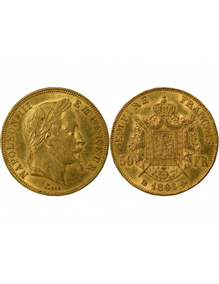 NAPOLEON III ﻿- 50 FRANCS OR 1866 BB STRASBOURG
