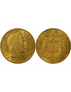 NAPOLEON III ﻿- 50 FRANCS OR 1867 A PARIS 2