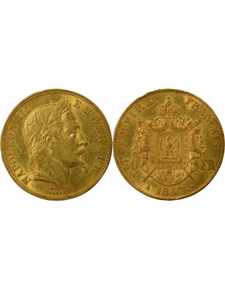 NAPOLEON III ﻿- 50 FRANCS OR 1867 A PARIS