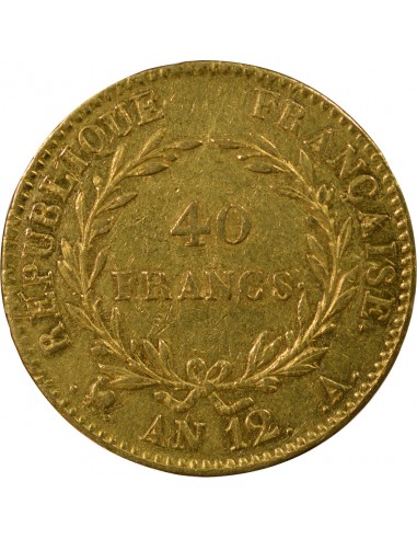 BONAPARTE 1er CONSUL﻿ - 40 FRANCS OR AN 12 A PARIS﻿