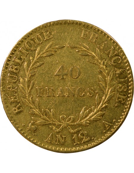 BONAPARTE 1er CONSUL﻿ - 40 FRANCS OR AN 12 A PARIS﻿