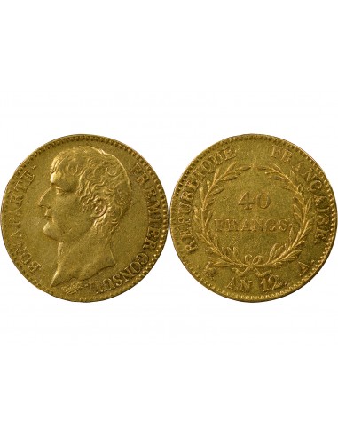 BONAPARTE 1er CONSUL﻿ - 40 FRANCS OR AN 12 A PARIS﻿