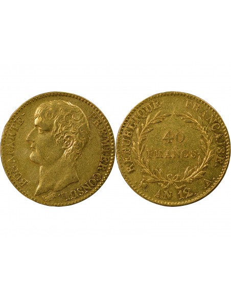 BONAPARTE 1er CONSUL﻿ - 40 FRANCS OR AN 12 A PARIS﻿