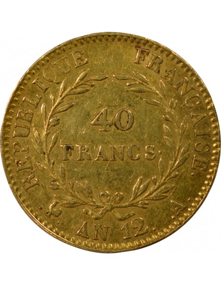 BONAPARTE 1er CONSUL﻿ - 40 FRANCS OR AN 12 A PARIS﻿