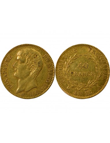 BONAPARTE 1er CONSUL﻿ - 40 FRANCS OR AN 12 A PARIS﻿