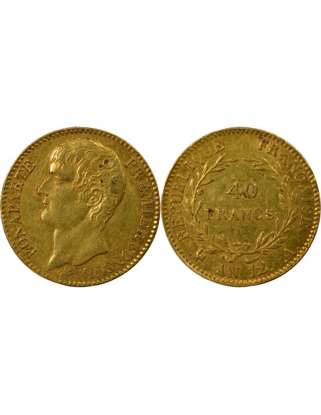 BONAPARTE 1er CONSUL﻿ - 40 FRANCS OR AN 12 A PARIS﻿