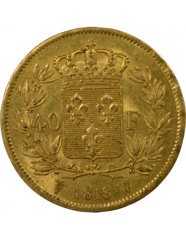 40 FRANCS OR LOUIS XVIII 1818 W LILLE