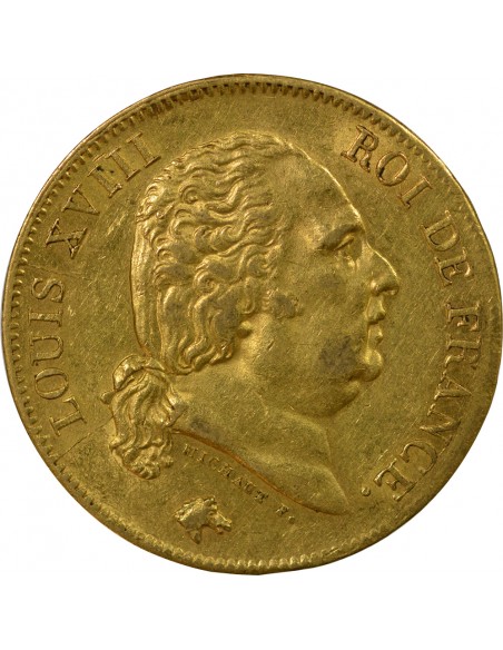 40 FRANCS OR LOUIS XVIII 1818 W LILLE