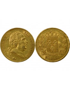 40 FRANCS OR LOUIS XVIII 1818 W LILLE 2