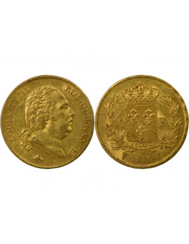 40 FRANCS OR LOUIS XVIII 1818 W LILLE