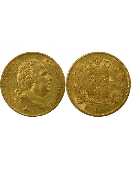 40 FRANCS OR LOUIS XVIII 1818 W LILLE