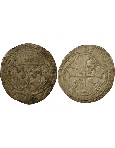 Charles VIII Blanc à la couronne Billon 1491-1498 T Nantes