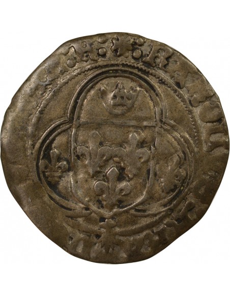 Charles VIII Blanc à la couronne Billon 1491-1498 9 Rennes